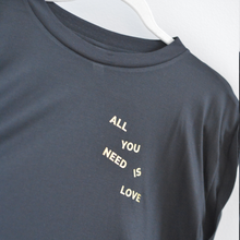 Load image into Gallery viewer, Rolled Cuffs Tee - All you need is Love / Gold