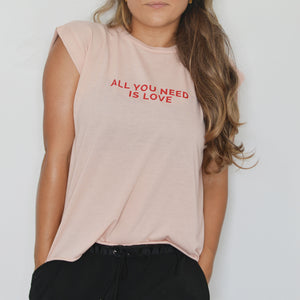 Rolled Cuffs Tee - All you need is Love