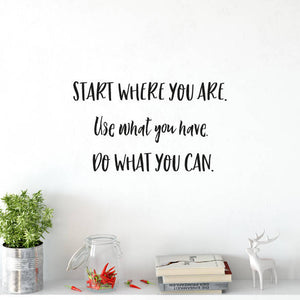 Start where you are..